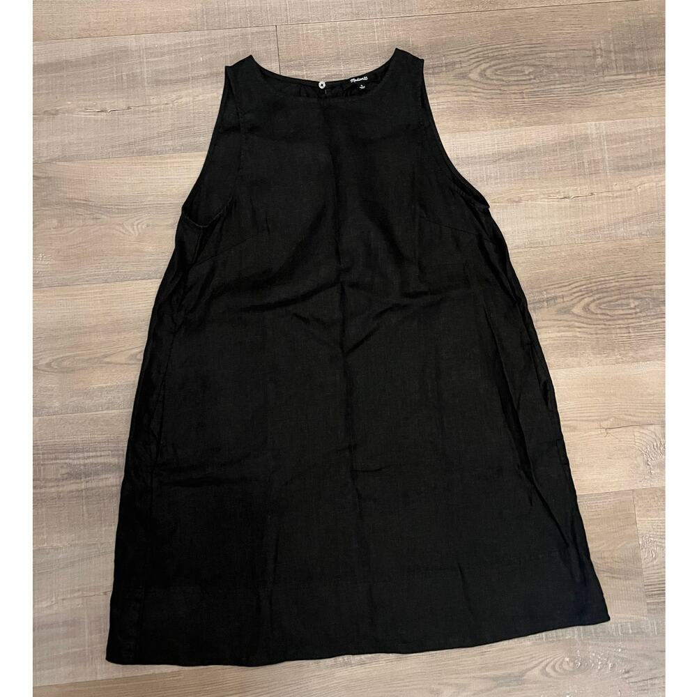 Madewell Black 100% Linen Sheath Dress